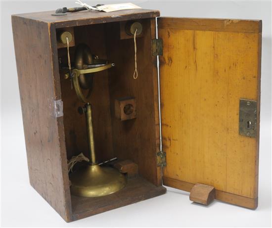 A 19th century gyroscope and accessories, cased